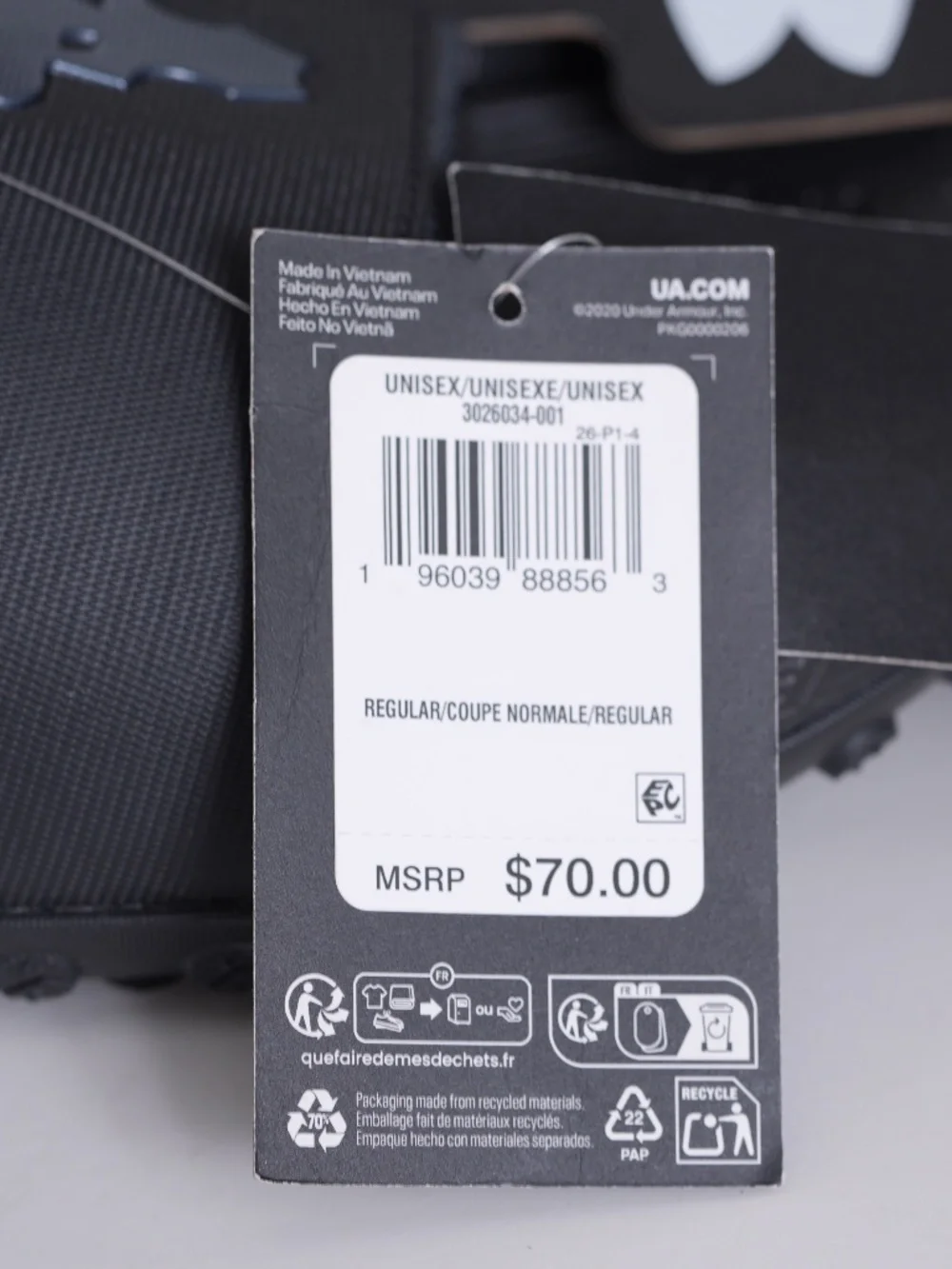 $70 Under Armour Project Rock UA U Rock 3 SL Black Slides Sandals Men's US 14